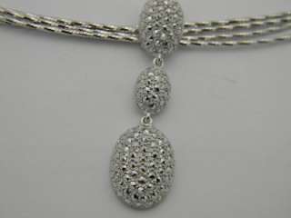 Thailand 925 Sterling & Marcasite Necklace with a 3 Tier Slide Pendant 