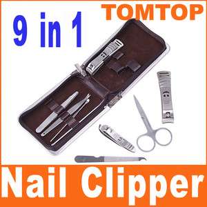 Manicure Grooming Set Kit Nail art Clipper Leather Case  