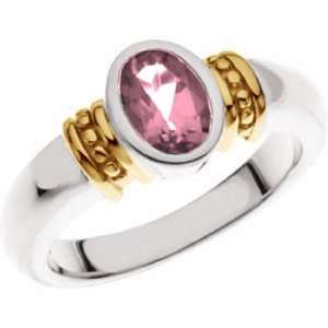  14K White Gold Pink Tourmaline Ring: Jewelry
