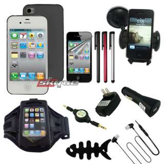 10 Item Complete Accessories Bundle Combo Pack For Apple iPhone 4 