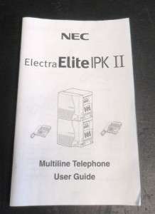 NEC Electra Elite IPK II Multiline Telephone User Guide  