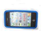 Blue LEGO STYLE BUILDING BLOCKS SILICONE CASE COVER FOR APPLE iPHONE 4 
