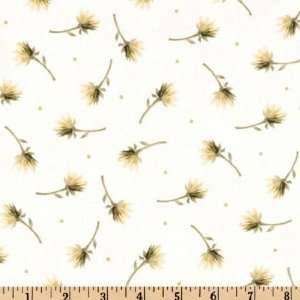  44 Wide Full Sun II Small Floral Stems Tossed Ivory 