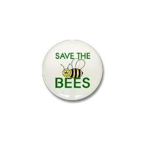  SAVE THE BEES Earth day Mini Button by CafePress: Patio 