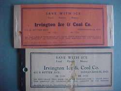 1920 30s Irvington Ice & Coal Company 7 piece set with sign 