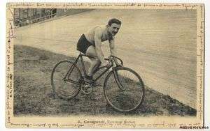 BICYCLE RACER RACING   Italian Runner CARAPEZZI Used 1903  