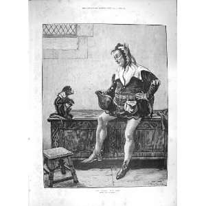  1886 LIKE MASTER MAN JESTER COSTUME MONKEY FINE ART