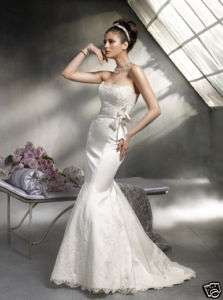 Strapless Silk Lace Mermaid Wedding Dress mdl# Lazaro  