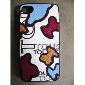  Leather iPhone 4 Hard Back Case Cover White Map 