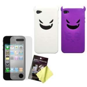  Demon Silicone Cases / Skins / Covers (White, Purple) & LCD Screen 