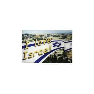  10 x 7 3D I Love Israel Magnet with Israeli Flag