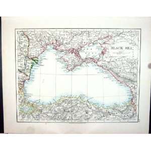 Johnston Map 1906 Black Sea Crimea Turkey Caspian 