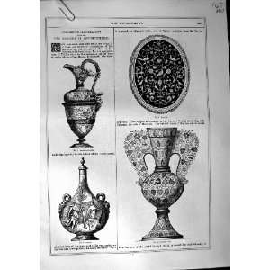    Art Journal 1870 Spanish Vase Locket Majolica Ewes
