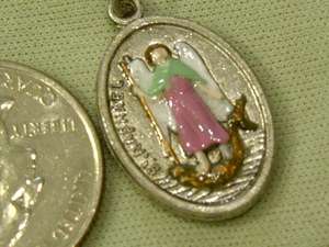 Handpainted Saint Rosary Medal St Raphael Archangel  