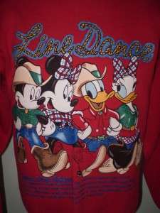 Disney Micky Mouse sweatshirt Line dance graphic red XL  
