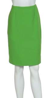 Gorgeous ESCADA Lime Green Textured Skirt $450 12 NEW  