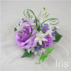 Wedding Silk Flower Lilac Rose & lily Cake Topper  