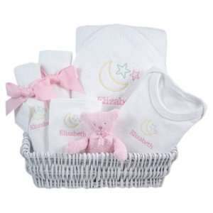  pink lullaby   personalized luxury layette basket: Baby