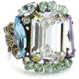   Sweet Dreams Luxe Crystal Gold Tone Adjustable Ring: Jewelry