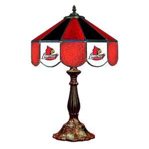  Louisville Cardinals 14 Stained Glass Table Lamp: Sports 