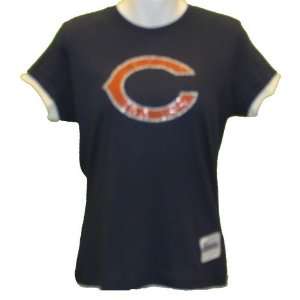  Womens Chicago Bears Pebble Too Cap Sleeve Tissue T Shirt 