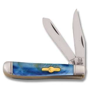  Rough Rider Mini Trapper with Ocean Wave Blue Pearl Handle 