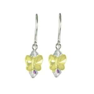  Jonquil Yellow Butterfly Earrings with SWAROVSKI ELEMENTS 