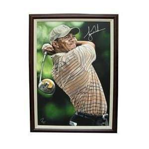  Tiger Woods Autographed Justyn Farano 24x36 Canvas 