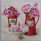 Shabby Chic Red Jug and Vases with Peonies & Hidrangea 