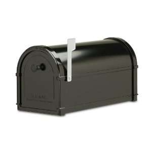   Mailboxes Bellevue Post Mount Mailbox Black with Nickel Flag 5591B 10
