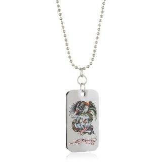 Ed Hardy Ghost Mens Base Metal Color Dog Tag With Logo 24 Jewelry 