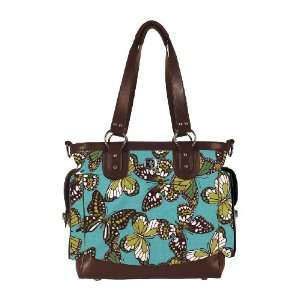  Fleurville   Lexie Diaper Bag Tote In Teal Butterfly Baby