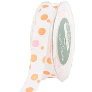   Ribbon, Pink and Orange Grosgrain Bubble Dots: Arts, Crafts & Sewing