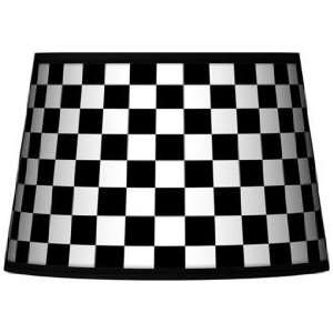  Checkered Black Tapered Lamp Shade 13x16x10.5 (Spider 
