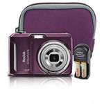 Kodak EasyShare C1550 16MP Purple Digital Camera Bundle w/ 5x Optical 