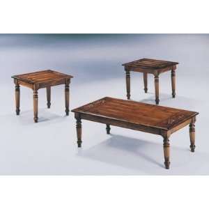  Three Piece Occasional Table Set in Dark Oak: Home 
