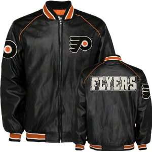  G Iii Philadelphia Flyers Faux Leather Jacket: Sports 