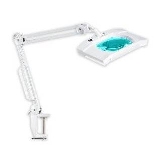 Adjustable Arm UL Magnifier Lamp   Big View 7 x 5 Lens   5 Diopter 