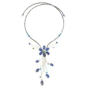  Lapis Lazuli and Crystal Choker, Jungle Blossom Jewelry