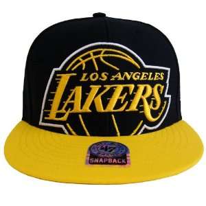   Lakers 2 Tone Blackout Colossal Retro 47 Snapback Cap Hat Everything