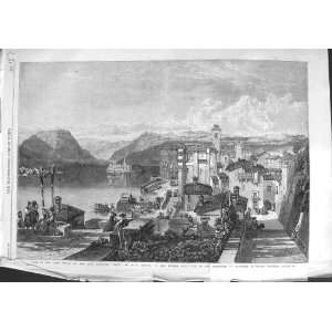    1867 VIEW ISOLA BELLA LAGO MAGGIORE ITALY FINE ART