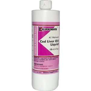  Kirkman Labs, Cod Liver Oil Liquid, Unflavored, 16 fl oz 