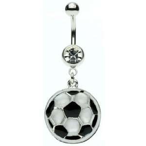  Soccer Ball Dangling Belly Ring