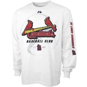   St. Louis Cardinals L/S White Baseball Club Tshirt: Sports & Outdoors