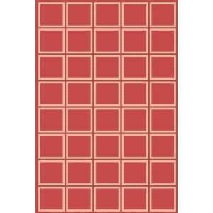  Indoor/Outdoor Woven Area Rug Squares 1 11 x 2 11 Red Carpet 
