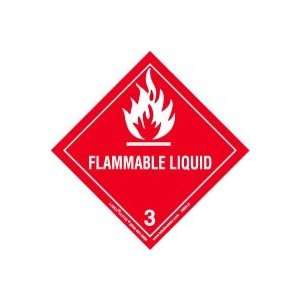  Flammable Liquid Label, Worded, Vinyl, Roll of 500 Office 