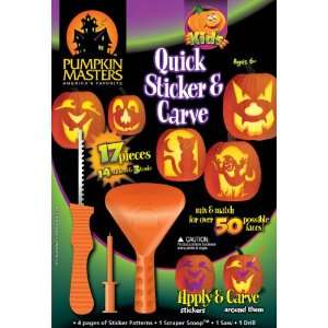  Kids Quick Sticker and Carve Pumpkin Decorating Kit (17 