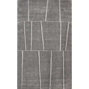  Modern Hand Tufted Wool Lines 5X8 Gray Furniture & Decor