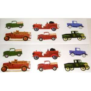  Fire Engines Wall Decals Stickers, Set of 12