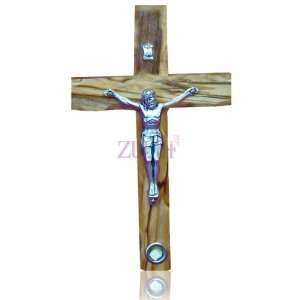    12cm Catholic Cross With Holy Land Stone For Wall 